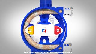 Huayun peristaltic hose pump maintenance, easy hose replacement and precise control of outlet pressure 3D animation